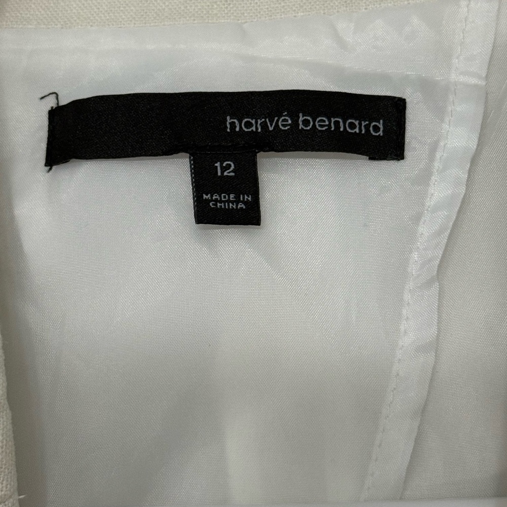 Harvé Benard Ivory Linen dress blazer